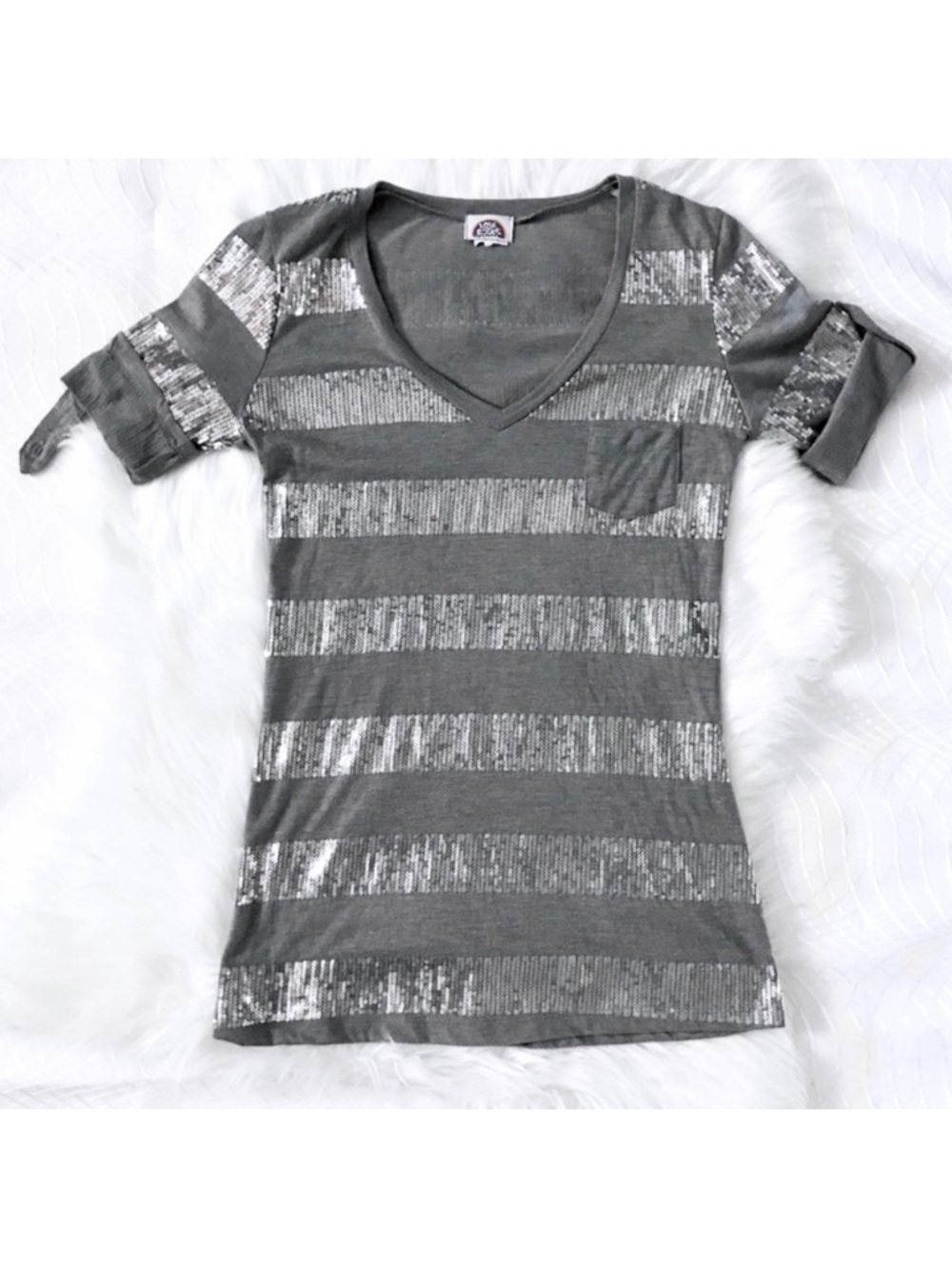 Sequined Striped Shirt